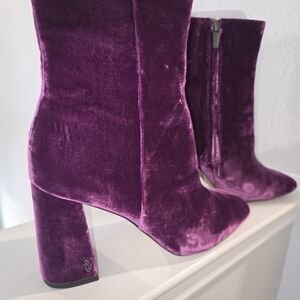 Sam Edelman Velvet Purple Heeled Boots